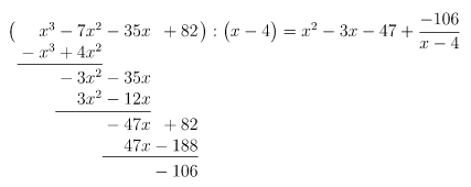 Durchführung Polynomdivision