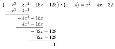 Durchführung Polynomdivision