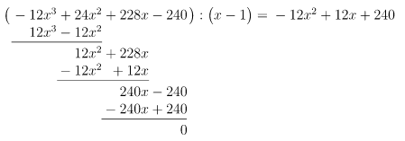 Durchführung Polynomdivision