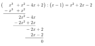 Durchführung Polynomdivision