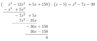 Durchführung Polynomdivision