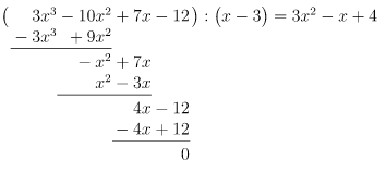 Durchführung Polynomdivision