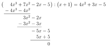 Durchführung Polynomdivision