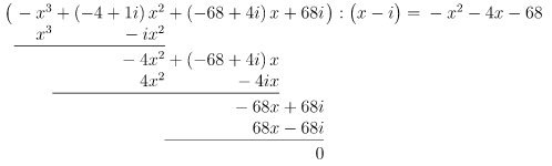 Durchführung Polynomdivision