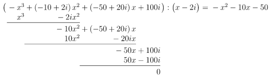 Durchführung Polynomdivision